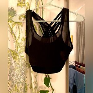 Black Mesh Sports Bra